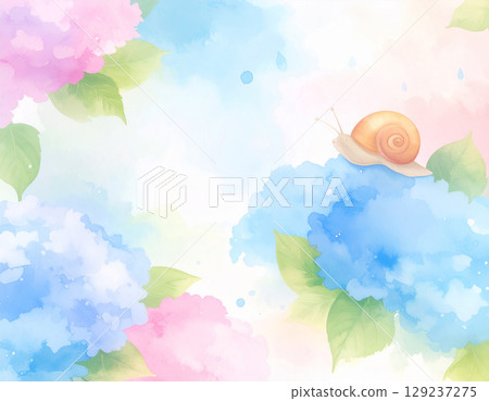 繡球花AI生成水彩背景 129237275