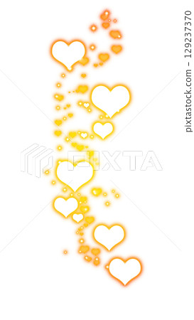 Orange heart glitter effect transparent background 129237370