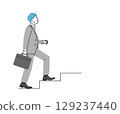 Illustration of a businessman going up the stairs 129237440