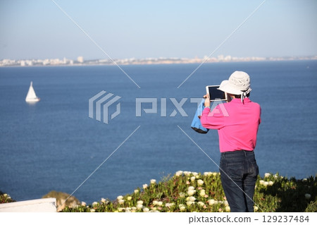 Indian Female Model Rear view Indian Female Model Rear view 129237484