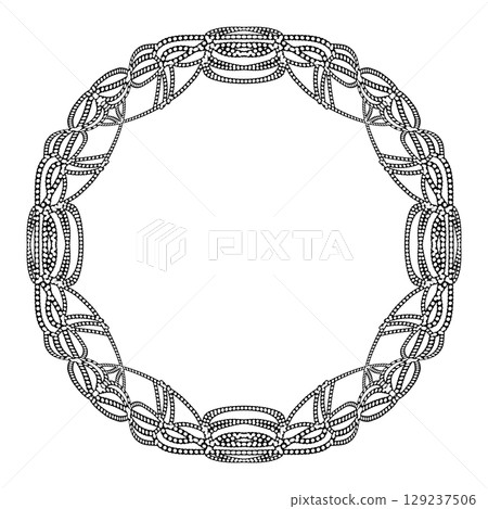 Hand-drawn elegant frame material 129237506