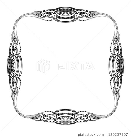 Hand-drawn elegant frame material Hand-drawn elegant frame material 129237507