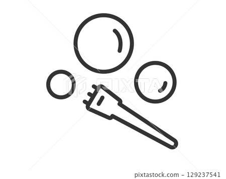 嗜好肥皂泡圖示（線條畫）插圖 129237541