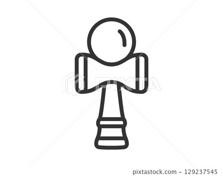Hobby Kendama icon (line drawing) illustration 129237545