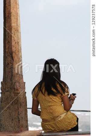 Indian Female Model Rear view 129237578