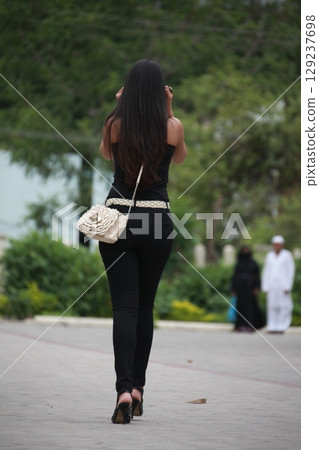 Indian Female Model Rear view 129237698