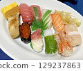 Delicious sushi platter 129237863