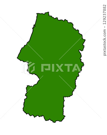Map of Iwate Prefecture (green border) 129237882