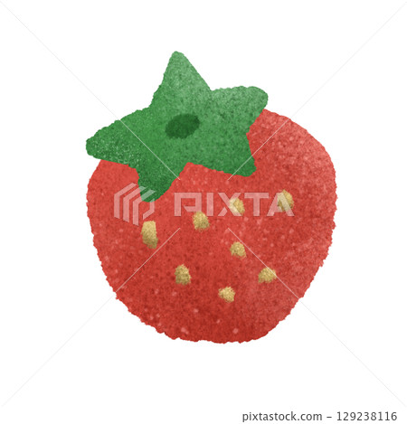 可愛的草莓手繪插畫素材 129238116