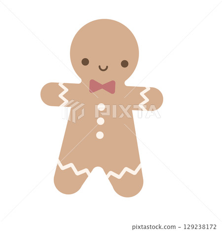 Illustration of cute gingerbread man Illustration of cute gingerbread man 129238172