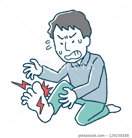 A man suffering from gout A man suffering from gout 129238388