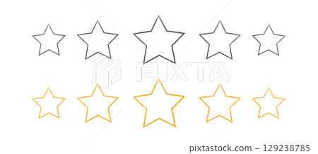 Five Stars Rating Icon Symbols 129238785