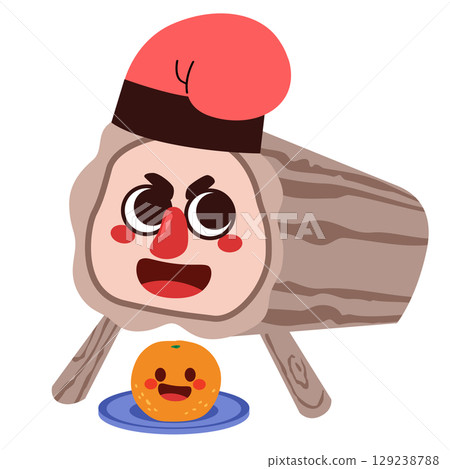 Tio de Nadal Character Mascot Vector Illustration 129238788