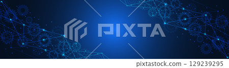 Abstract technology background of global network connection and communication with connecting the dots and lines for banner design or header. Abstract technology background of global network connection and communication with connecting the dots and lines for banner design or header. 129239295