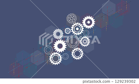 Cogs and gear wheel mechanisms. Concepts and ideas for hi-tech digital technology and engineering design. 129239302