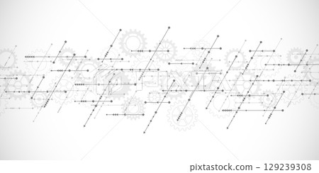 Abstract technology background with arrows and lines. Concepts and ideas for hi-tech digital technology and engineering design. 129239308