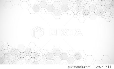 Abstract background with geometric shapes and hexagon pattern. Abstract background with geometric shapes and hexagon pattern. 129239311
