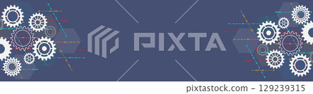 Website header or banner design with cogs and gear wheel mechanisms. Website header or banner design with cogs and gear wheel mechanisms. 129239315