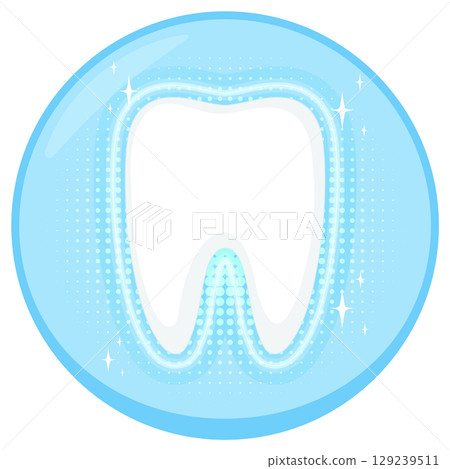 Bright Tooth Illustration with Sparkling Effects Bright Tooth Illustration with Sparkling Effects 129239511