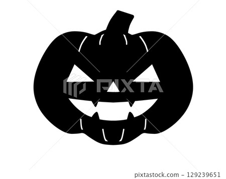 Simple black Halloween pumpkin icon 129239651