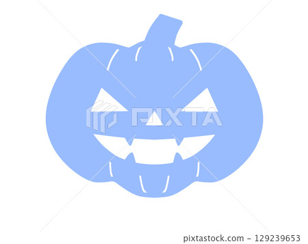 Simple Halloween pumpkin icon (blue) 129239653