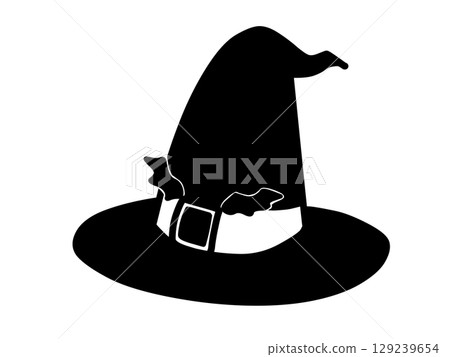 簡單的女巫帽圖示（黑色） 129239654