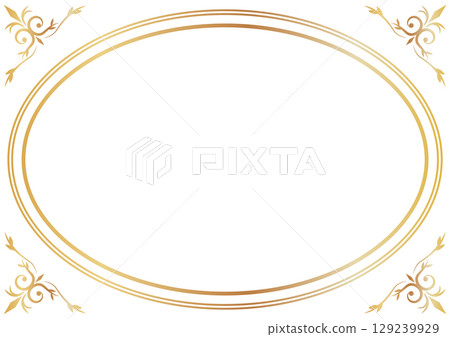 Gold antique oval frame 129239929