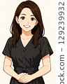 Smiling woman in her 30s / AI illustration 129239932