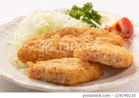 Salmon minced meat cutlet 129240216