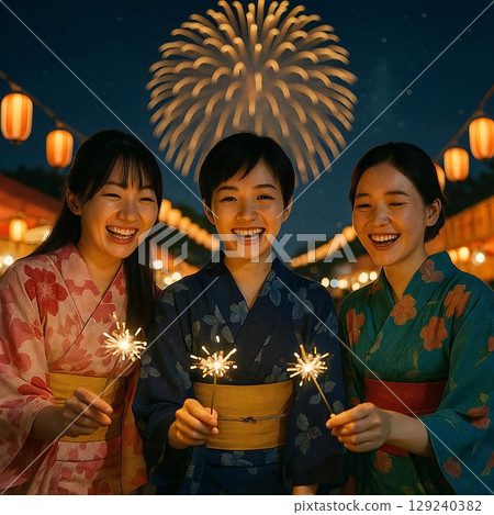 我在玩手持煙火時生成了一幅場景圖像,其中一朵大煙火在背景中爆炸。 我在玩手持煙火時生成了一幅場景圖像,其中一朵大煙火在背景中爆炸。 129240382