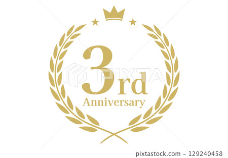 三週年紀念日,週年紀念標誌向量插圖 三週年紀念日,週年紀念標誌向量插圖 129240458