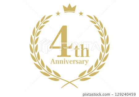 四週年紀念日,週年紀念標誌向量插圖 四週年紀念日,週年紀念標誌向量插圖 129240459