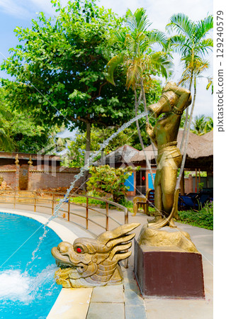 Swimming pool with heated mineral water. 129240579
