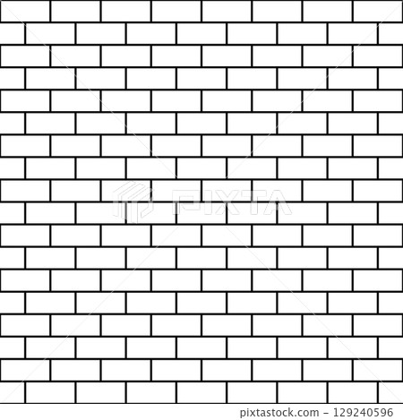 Brick wall seamless pattern. House wall brick stone background. White wallpaper texture. Building tile surface. Rectangle blocks round corners seamless pattern. Vintage abstract vector illustration 129240596