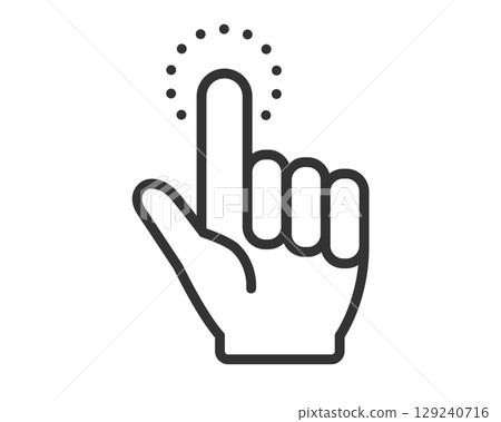 Dotted Tap Gesture Icon (Operation/Finger) | Vector Dotted Tap Gesture Icon (Operation/Finger) | Vector 129240716