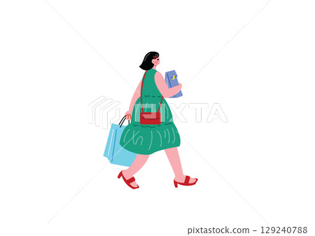 Girls enjoying shopping 129240788