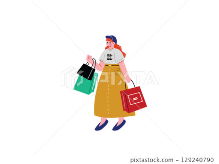 Girls enjoying shopping Girls enjoying shopping 129240790
