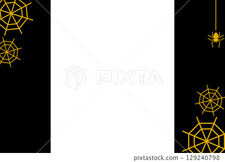 黃色蜘蛛網和蜘蛛框架 黃色蜘蛛網和蜘蛛框架 129240798