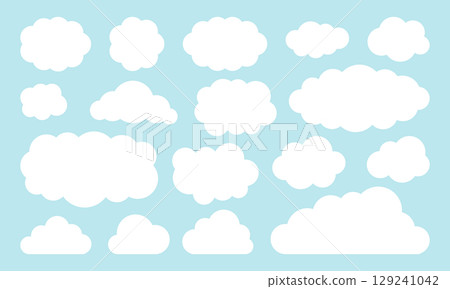 Cloud silhouettes, vector set 129241042