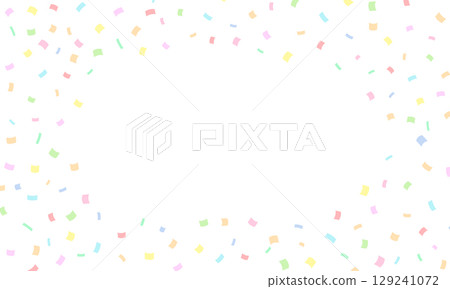 Pastel colored confetti frame 129241072
