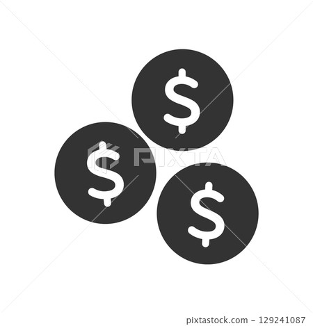 三美元硬幣的簡單圖標金融/經濟 129241087