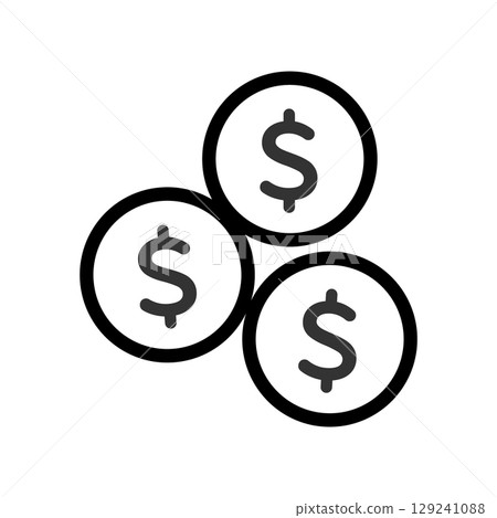 三美元硬幣的簡單圖標金融/經濟 129241088
