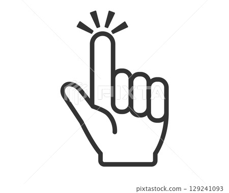 Finger icon indicating tapping (click action) | Vector Finger icon indicating tapping (click action) | Vector 129241093