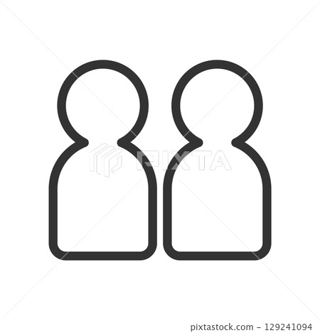 Outline style people icons representing two users 129241094