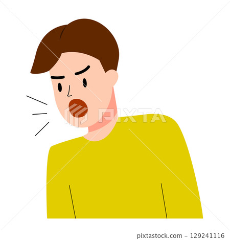 Man is angry and shouting. Mental health. Character design and illustration 129241116