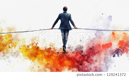 男商人鋪平道路插圖 129241372