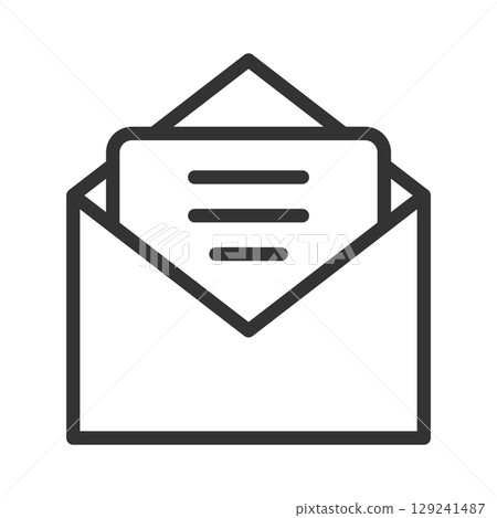 Simple envelope and mail line icon Simple envelope and mail line icon 129241487