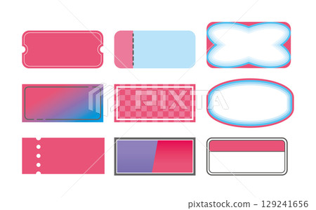 Discount coupon vector illustration set in summer colors 129241656