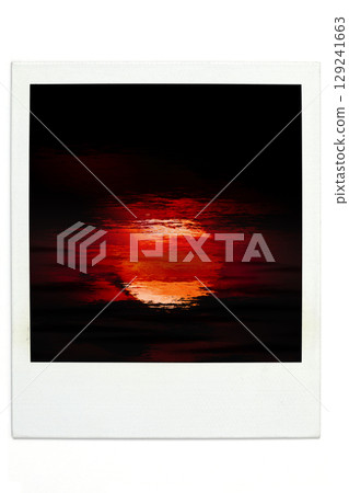 Sunset over the sea Photoshop processed Polaroid style Sunset over the sea Photoshop processed Polaroid style 129241663