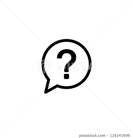 black Question mark Icon. eps10 Bubble question icon. Question mark symbol on isolated white background. black Question mark Icon. eps10 Bubble question icon. Question mark symbol on isolated white background. 129241699
